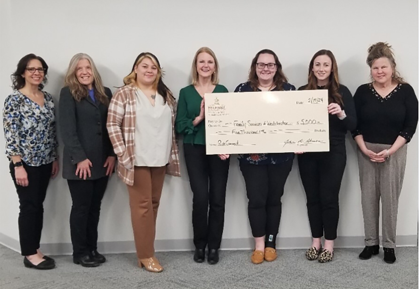 Field Hall Foundation Awards FSW with 5,000 Grant Family Services of